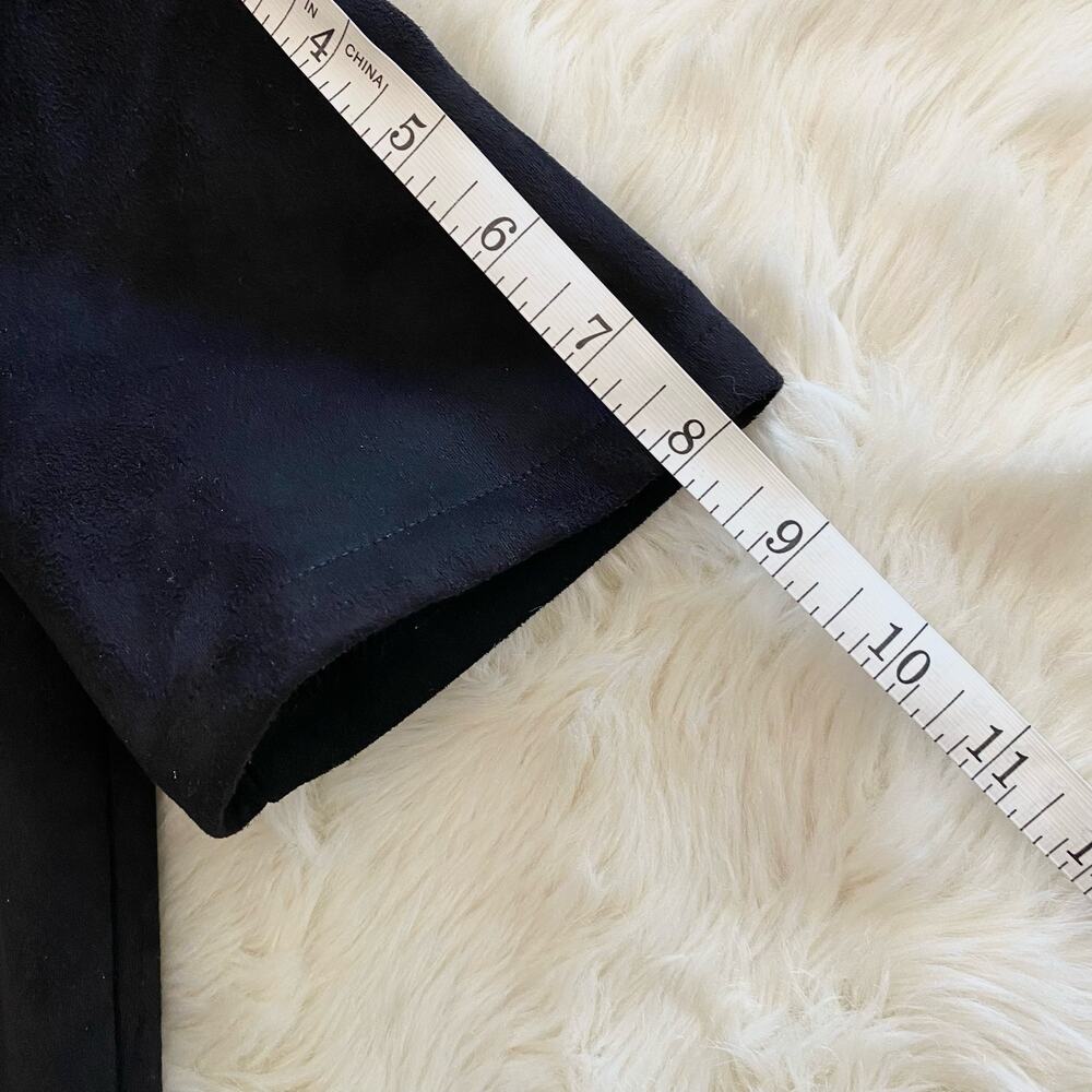 Zara Vegan Suede Black Short Sleeve Top Small - Picture 7 of 7